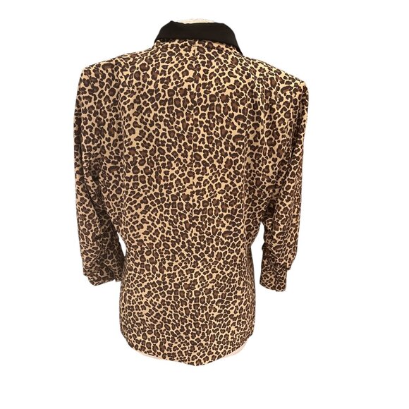 Rachel Zoe Leopard Print Blazer Medium Polyester/Spandex Blend - Picture 3 of 9